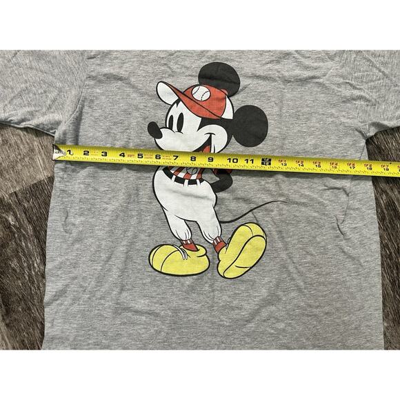 Disney Mickey Mouse Baseball Graphic Tee Gray Short Sleeve Adult XL - Picture 4 of 6